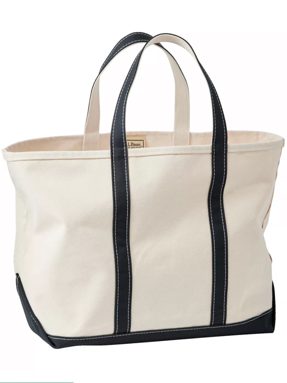 L.L.Bean Boat and Tote, Open-Top (Long Handle) Canvas Embroidered Tote